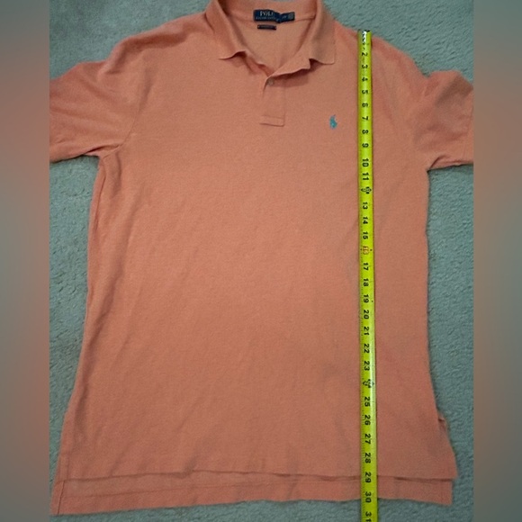 Polo Ralph Lauren Men’s Large Classic Fit Short Sleeve Orange Green Pony. - Picture 7 of 8